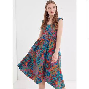 Urban Outfitters Colorful Abstract Midi Dress